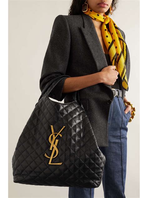 ysl quilted leather tote|saint laurent shopper tote.